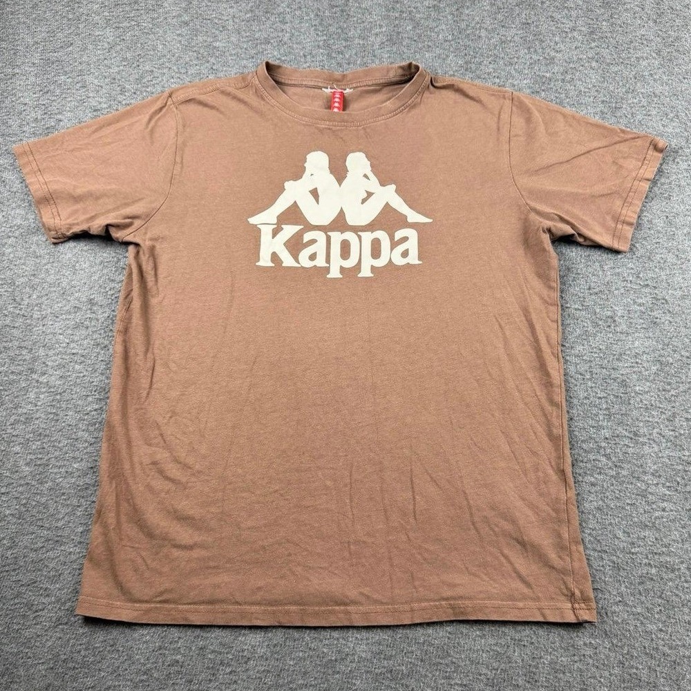 Kappa Men's Large Brown Short Sleeve Crew Neck Graphic Logo T-Shirt